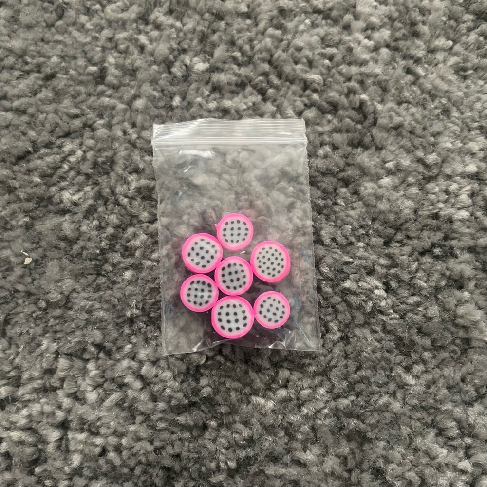 Set of 7 Polymer Clay Dragonfruit Beads